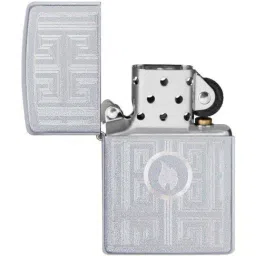 Zippo Silver Labyrinth Design Satin Brass Pocket Lighter-image-30