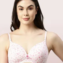 Enamor Pink Non-Wired Padded T-Shirt Bra-picture-36