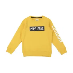 Pepe Jeans Kids Yellow Graphic Full Sleeves Sweatshirt-image-99