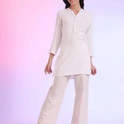 Aurelia White Pure Cotton Solid Kurti-picture-32