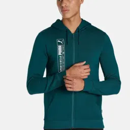 Puma Varsity Green Slim Fit Hooded Jacket-picture-39
