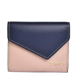 BELWABA Pink Color Block Tri-Fold Wallet for Women-picture-8