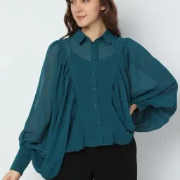 Vero Moda Teal Regular Fit Shirt-image-54