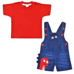 Wish Karo Boys Red Cotton Applique Dungaree-picture-24