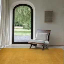 Ddecor Rugs Yellow Polyester Solid Rugs-image-66