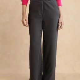 RAREISM Grey Cotton Blend Solid Trousers-image-84
