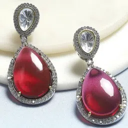 Biba Red Brass Drop & Danglers Earrings for Women-picture-44