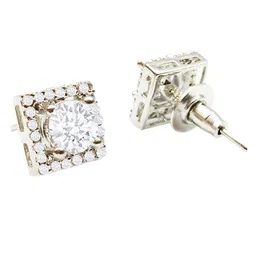 fabula Set of 2 Cubic Zirconia Studded Round & Square Shaped Studs image 2