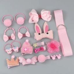 YouBella Light Pink Hair Clip Set for Kids - Pack of 18-image-1