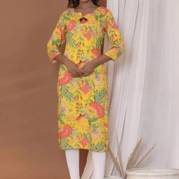 READIPRINT FASHIONS Yellow Floral Print Straight Kurta-picture-35