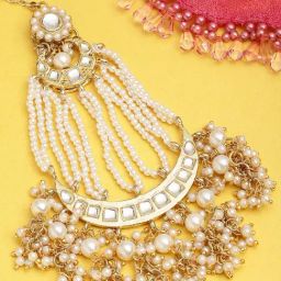 Karatcart Gold Plated Handcrafted Kundan Jhoomar for Women-image-24