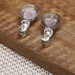 Biba Light Pink Brass Drop & Danglers Earrings for Women-1