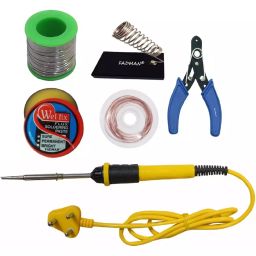Fadman 6 In 1 Soldering Iron Kit Copper, Iron & Nickle Corded 25 W Yellow+Black with Solder Wire, Cutter-14