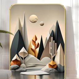 Livin'luxe Beige & Black Abstract Mountain Landscape Wall Art-picture-30