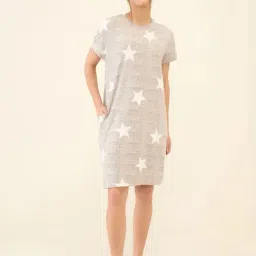 Sweet Dreams Women Printed Short Sleeve Short Dress-picture-16