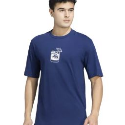 Adidas Blue Cotton Regular Fit Printed Sports T-Shirt-image-120