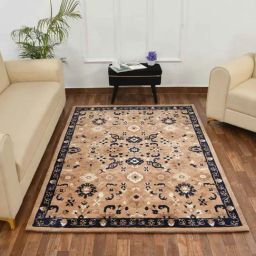 Presto Beige & Blue Polyester Traditional Carpet-16