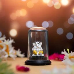 Zavya 92.5 Sterling Silver Divine Reflection Rhodium-Plated Ganesh Idol-image-31