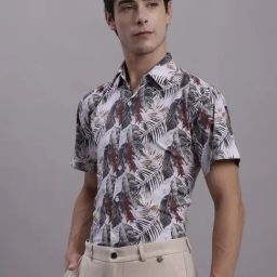 Jainish Red Regular Fit Printed Shirt-image-2