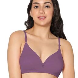 IN CARE Purple Cotton T-Shirt Bra-image-32