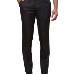Raymond Grey Slim Fit Trousers-image-9