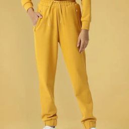 RAREISM Mustard Cotton Blend Solid Trackpants-picture-34