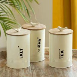 ExclusiveLane Off-White & Light Brown Iron Doves Multi Utility Jars & Containers-43