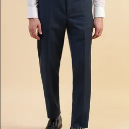 Givo Men Slim Fit Wrinkle Free Mid-Rise Formal Trousers-image-67