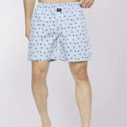 Frenchie Sky Blue Cotton Relaxed Fit Printed Boxers-image-12