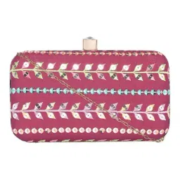 Horra Wine Embellished Clutch-picture-27