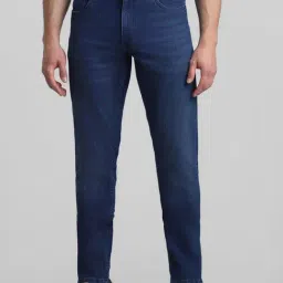 Jack & Jones Dark Blue Denim Cotton Slim Fit Jeans-image-68