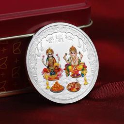 Kalyan Jewellers 999 Purity 20gm Lakshmi & Ganesha Silver Coin-image-4