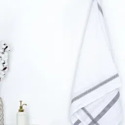 Thirsty Towel Grey Cotton Stripes Bath Towel-image-99