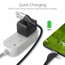 Portronics Konnect J1 20W PD Quick Charge 4-in-1 Cable with 1M Length (Black) image 4