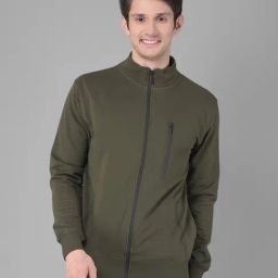 Force NXT Green Cotton Regular fit Solid Jacket-82
