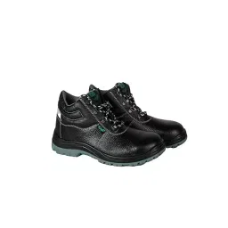 K Safe Metallic Toe Safety Shoes Double Density PU Sole High Ankle Black Buff Barton Grain Leather Size UK9, IronWalk-image-74