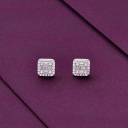 Kai Jewel Square Crystals Casual Silver Stud Earrings-image-30