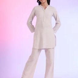Aurelia Off White Solid Kurti-71