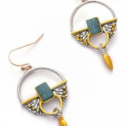 Sohi Gold Plated Designer Stone Drop Earrings-image-57