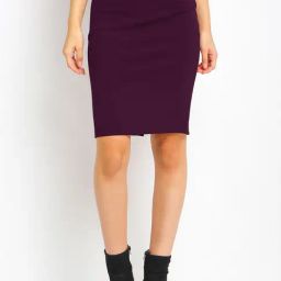 NEUDIS Wine Above Knee Skirt-image-46
