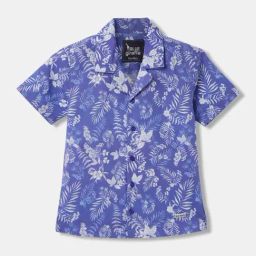 Blue Giraffe Kids Blue Cotton Printed Shirt-image-23
