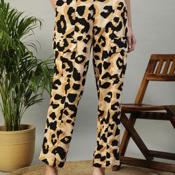 Oxolloxo Women Animal Printed Smart Loose Fit Easy Wash Cargos Trousers-picture-46