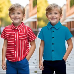 BAESD Boys Pack Of 2 Classic Fit Striped Shirts-image-51