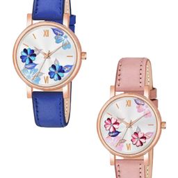 Miss Perfect Women Pack Od 2 Printed Dial & Leather Straps Analogue Watch LJ477-picture-31
