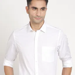 Turtle Men Standard Slim Fit Spread Collar Solid Cotton Formal Shirt-image-60
