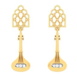 P.C. Chandra Jewellers 22k Gold Sitaar Shaped Dangler Earrings-picture-24
