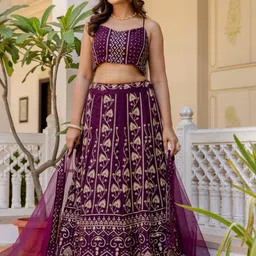 Fusionic Embellished Sequinned Semi-Stitched Lehenga & Unstitched Blouse With Dupatta image 3