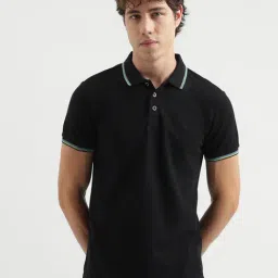 United Colors of Benetton Black Regular Fit Polo T-Shirt-picture-12