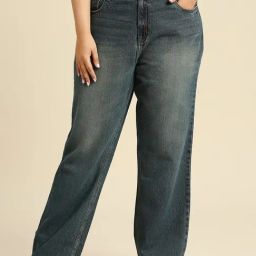 High Star Blue Relaxed Fit High Rise Plus Size Jeans-image-90