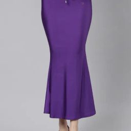 TWIN BIRDS Purple Plain Saree Shapewear-image-10